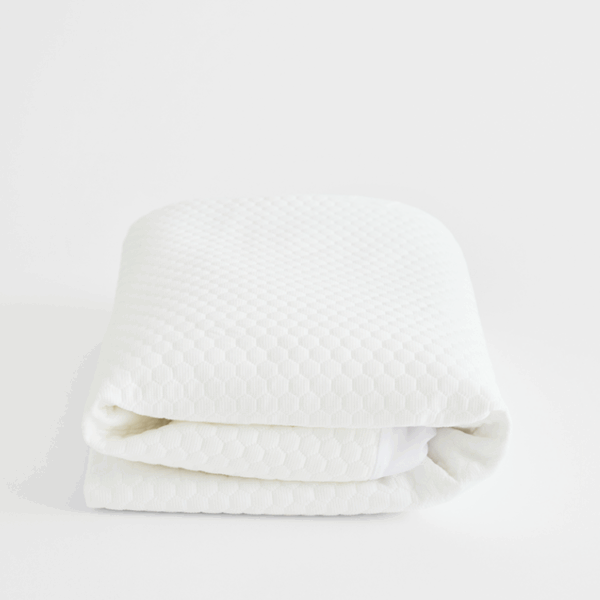Close-up texture of breathable quilted cooling mattress protector fabric